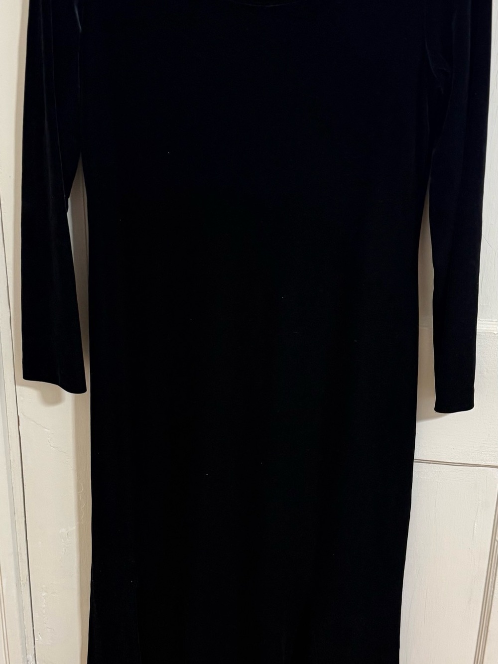 Sleek Long Sleeve Black Midi Dress - Minimalist Women's Staple